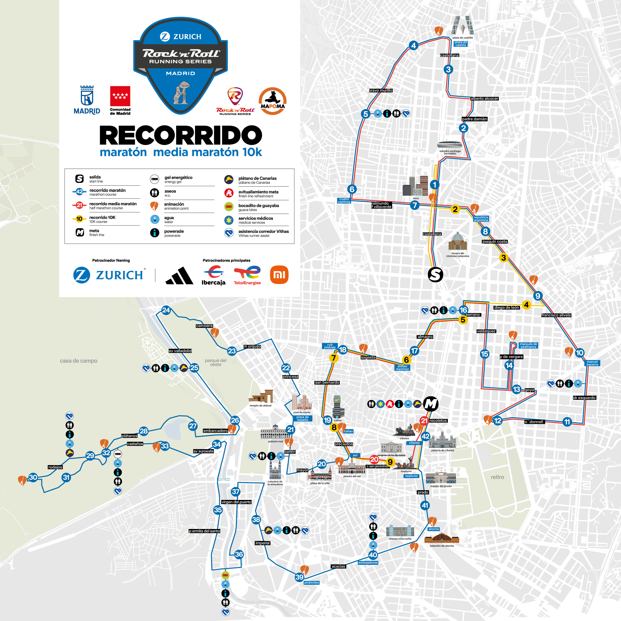 Official 3D course map for the Madrid Marathon and Half Marathon